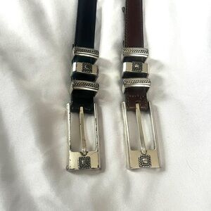 Vintage Brighton Brown & Black Leather Belt Lot 28”